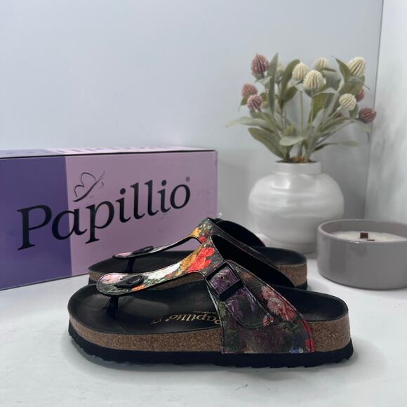 Papillio by Birkenstock Gizeh Pap Sandal Floral Bouquet Women 4 NWB Regular Fit - Picture 2 of 10